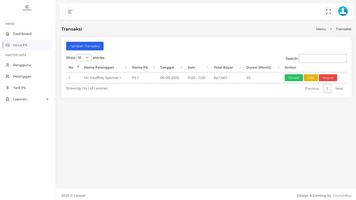 Aplikasi Rental Playstation